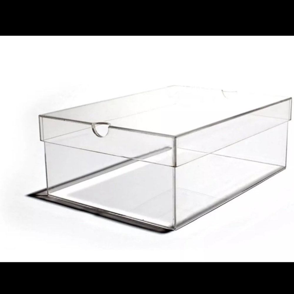 NEW Clear Acrylic Shoe Box With Lid Vented
